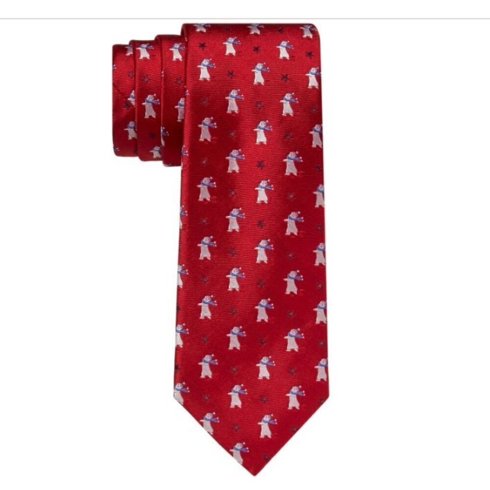 Tommy Hilfiger Mens Snowmen Silk Blend Holiday Neck Tie